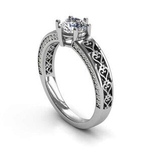 🔥 Diamond Anillo Flower Carved CZ Filled Silver Vintage Ring for Women, VIP582